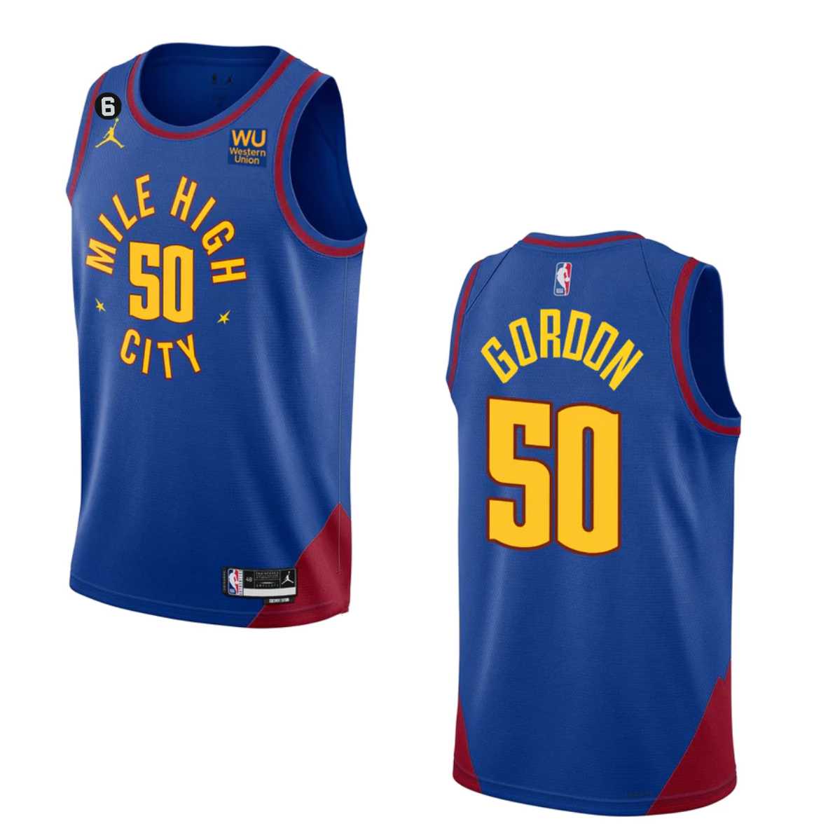 Men%27s Denver Nuggets #50 Aaron Gordon Blue 2022-23 Statement Edition With NO.6 Patch Stitched Jersey Dzhi->los angeles lakers->NBA Jersey